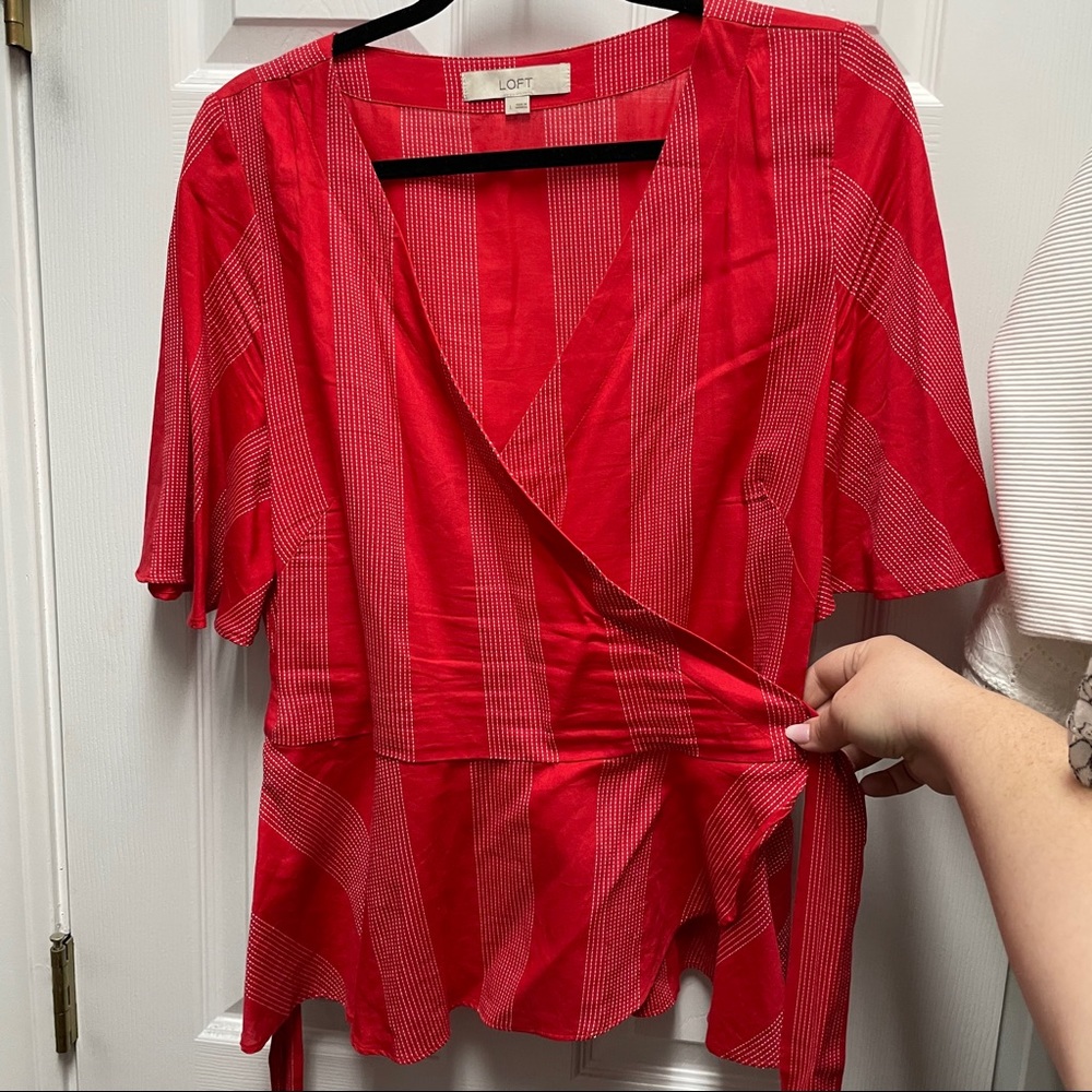 Peplum wrap top